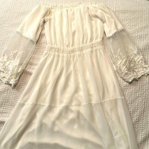 Flowy White Boho Maxi Dress